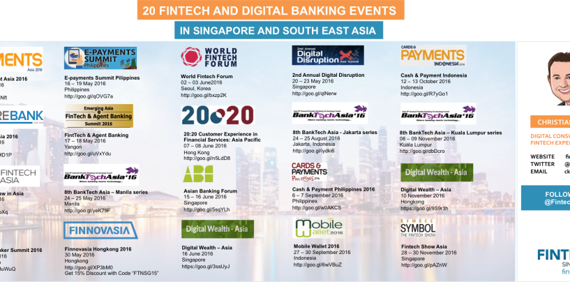 27 Upcoming Fintech and Digital Banking Events in (Southeast) Asia in 2016