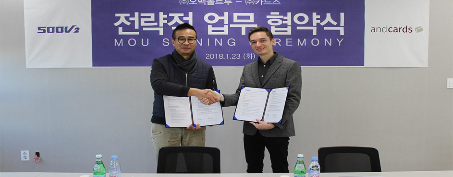 Korean Ad Agency 500V2 and Community Platform Cards form Partnership