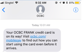 OCBC SMS confirmation