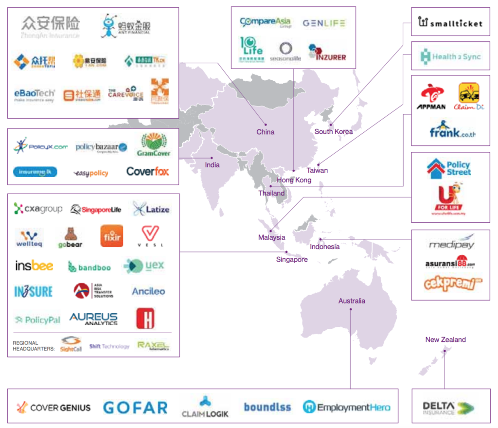 Insurtech Asia Map Oct 2017