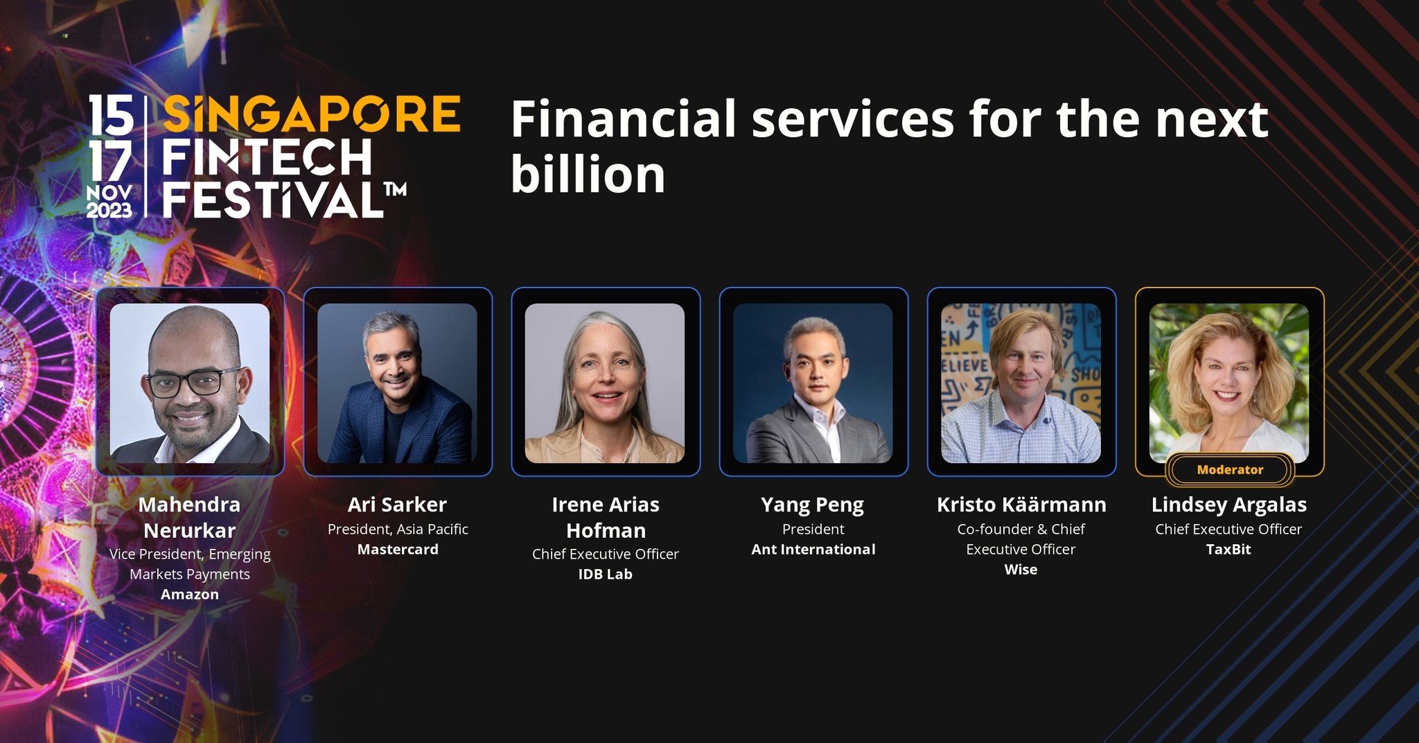 “Financial Services for the Next Billion” panel at the Singapore Fintech Festival 2023, Source: Singapore Fintech Festival, Facebook, Nov 2023